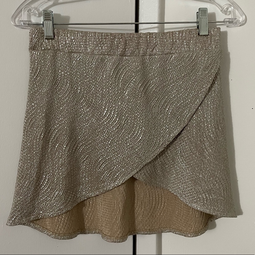 ALEXIS, Crossover mini skirt, gold/tan, S